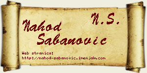 Nahod Šabanović vizit kartica